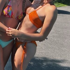 TRIANGL orange halter bikini